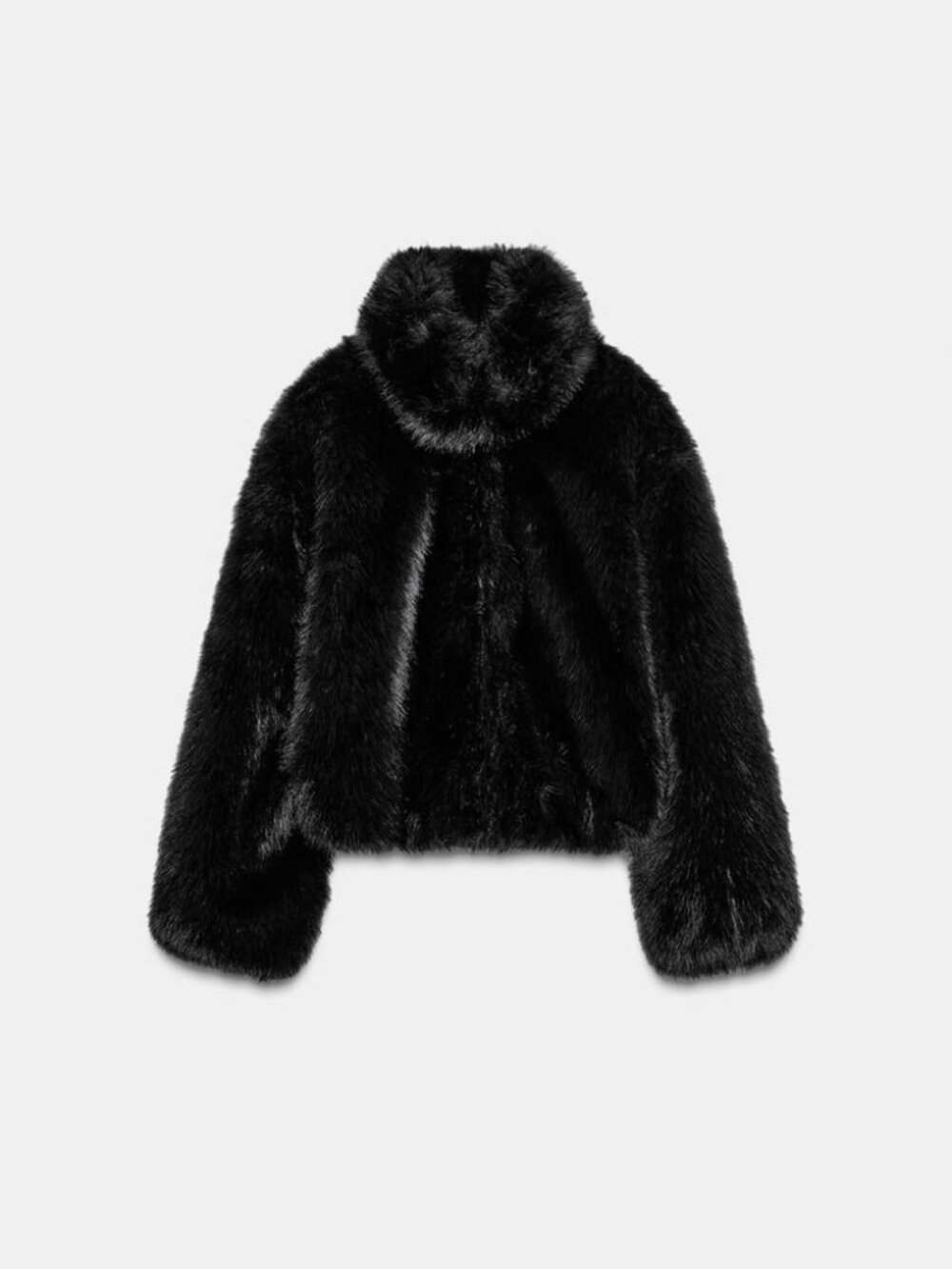 ZARA BLACK FAUX FUR COAT
